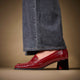 CAIROLI burgundy patent leather heeled loafers