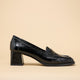Black patent leather heeled loafers CAIROLI