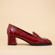 Mocassin à talon cuir verni bordeaux CAIROLI
