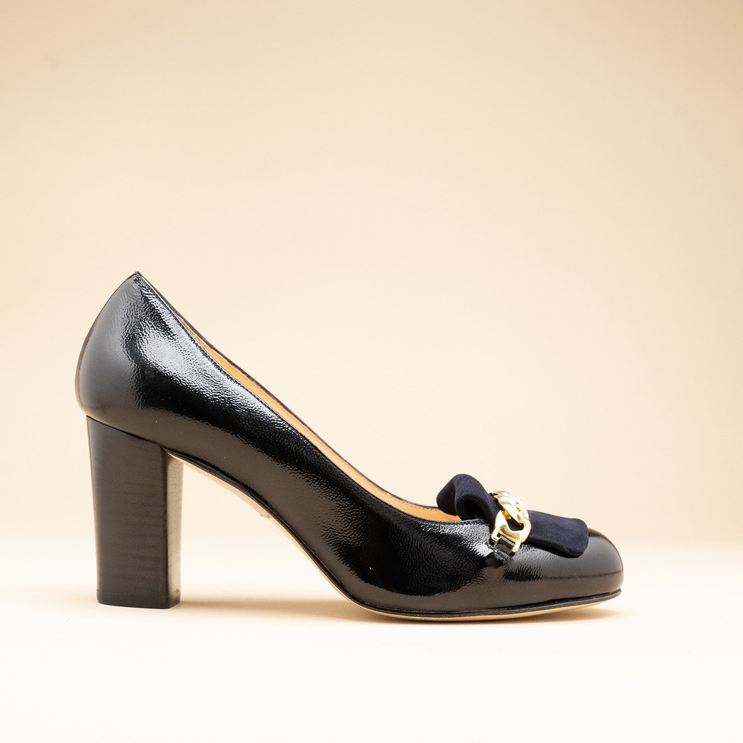 Black patent heel loafers VERA