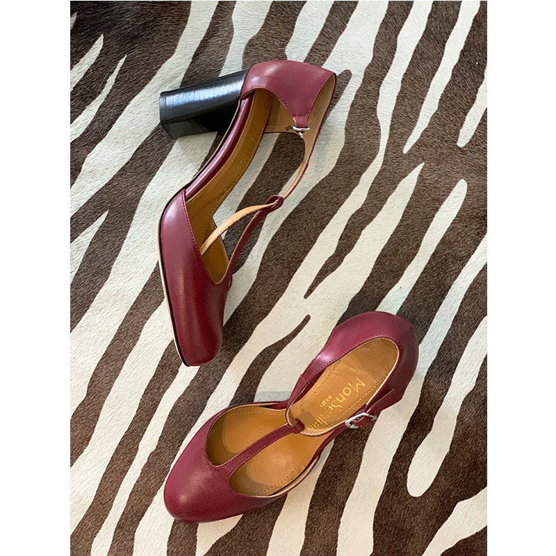 Salomé cuir bordeaux 