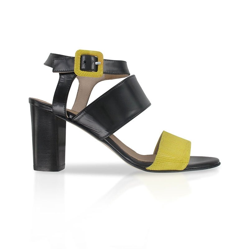 Sandale femme cuir jaune mon soulier