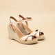 Sand-coloured leather wedge espadrilles MADRID