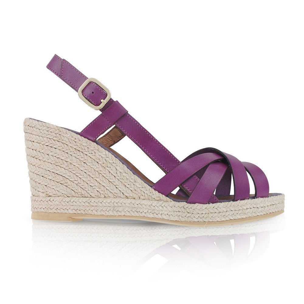 Espadrilles compensées violet 