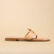 Mules plates bijoux cuir nude MILOS