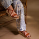 Espadrilles petit talon cuir or GALDA
