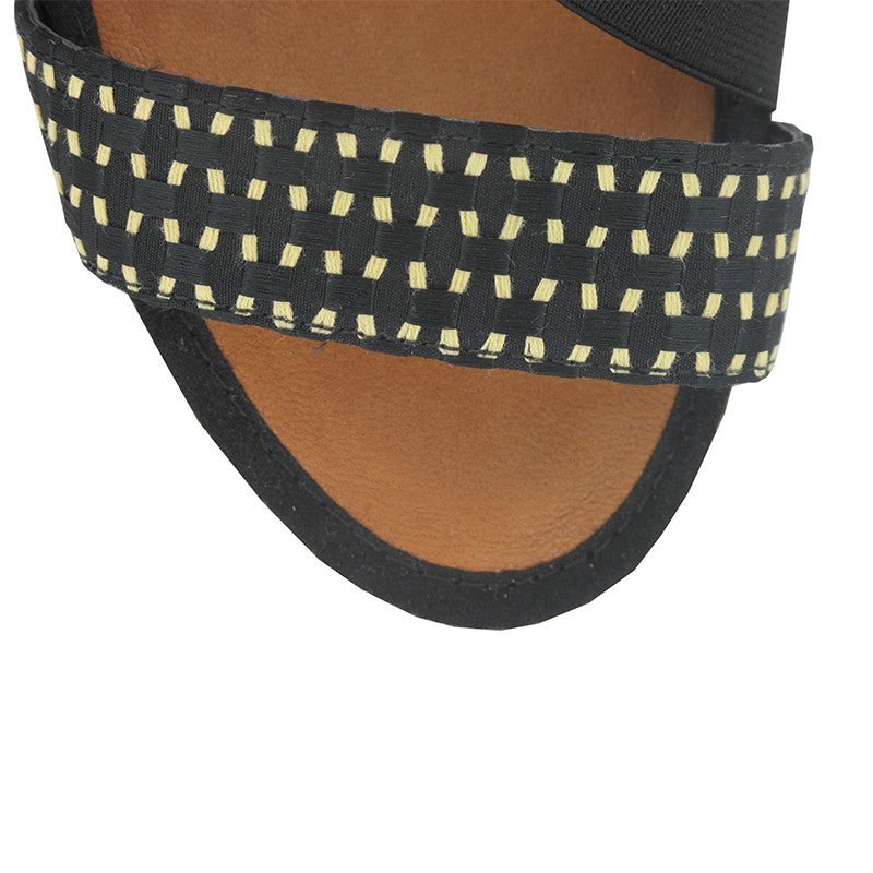 Sandales plateforme cuir noir  ALICANTE