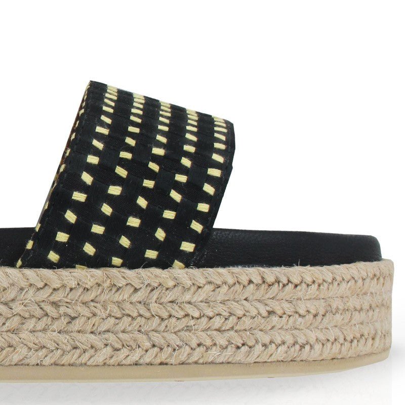 Sandales plateforme cuir noir  ALICANTE