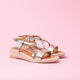 GALDA gold leather low-heel espadrilles