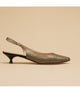 Slingback cuir noir doré ALICE
