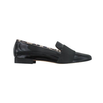 Slipper femme cuir vernis noir