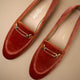 Slippers velours orange LOUISA