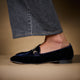 Slippers velours bleu marine LOUISA
